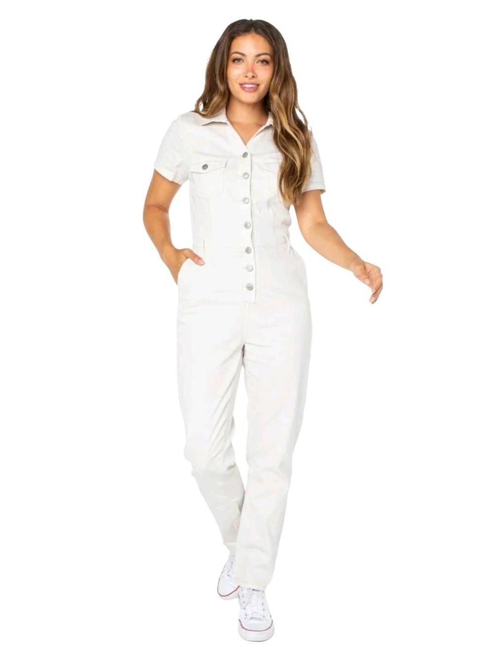 Celebrity Pink Women's Juniors Slim Fit Boilersuit Jumpsuit Size Large